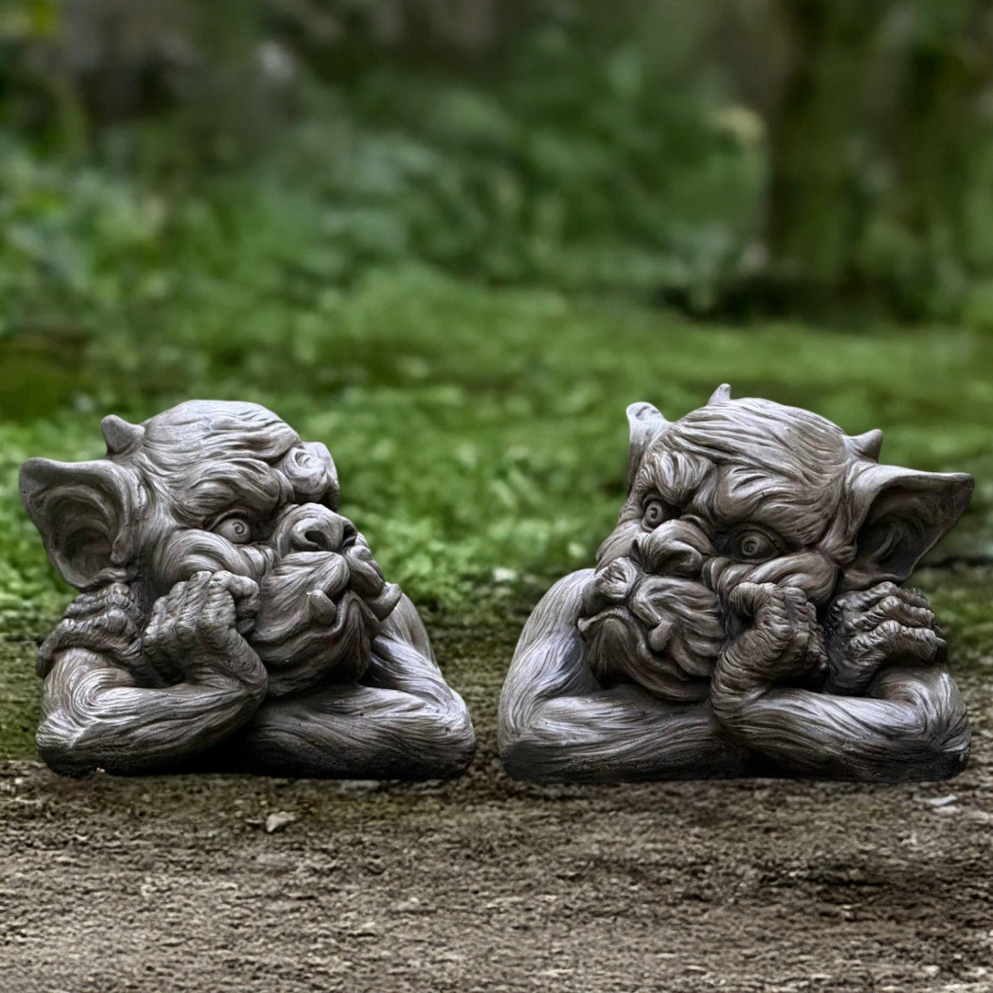 Concrete Monsters Sculpture Stone Gargoyle Figurine Cement Pair ...