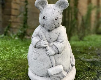 屋外清掃用ネズミ像 石造りネズミ彫刻 セメント製動物置物