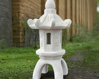 Escultura de pagoda con linterna de hormigón, estatua de pagoda de piedra, figura de pagoda para exteriores, decoración asiática para jardín, pagoda hecha a mano, adorno japonés