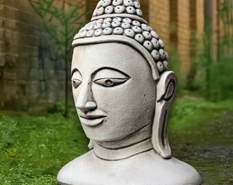 仏頭、9 インチ (23 cm)、コンクリート製仏像、ゴータマ・シッダールタ