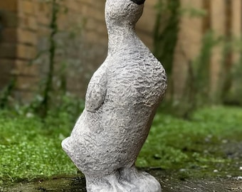 Garden goose sculpture Concrete duck figurine Stone bird decoration Outdoor animal statue Farmhouse ornament Handmade goose Lover gift