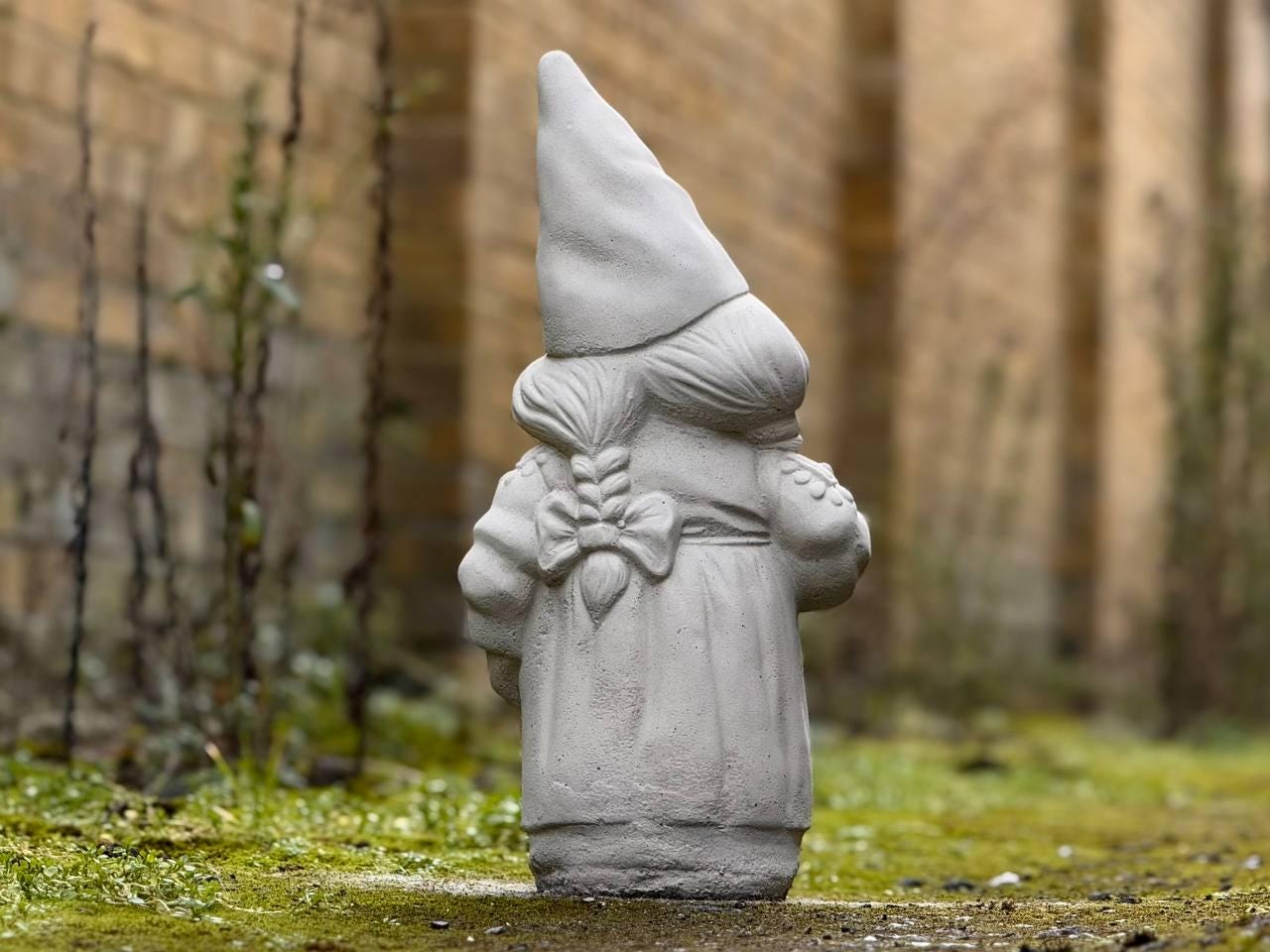 Garden Gnome Statue Concrete Elf Decoration Stone Troll Figurine Yard ...