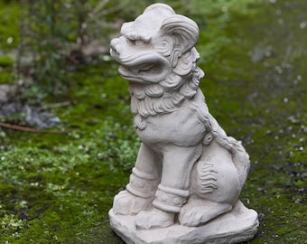 庭用の大きなコンクリート製守護獅子像 伝統的な中国の狛犬の彫刻 耐久