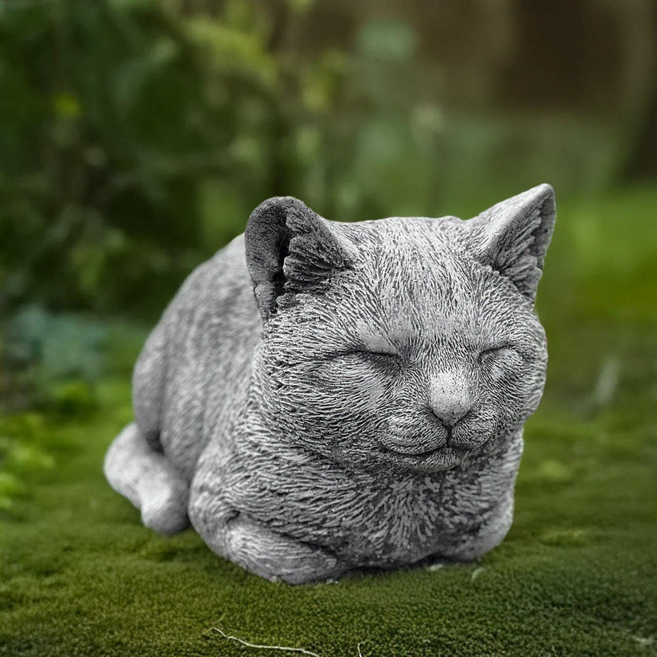 石製 猫の彫刻 約30cm 石の猫の置物 屋外用子猫像 コンクリート製ペット記念装飾 庭の猫の
