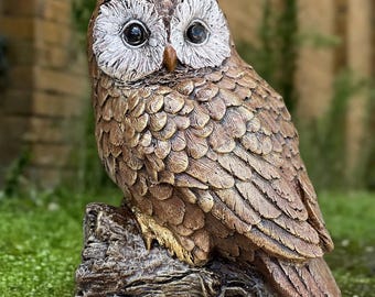 Beton Eule Figur Stein Vogel Dekoration Outdoor Eule Skulptur Zement Natur Ornament Zement Wald Verzierung Eulenliebhaber Geschenk Gartenkunst