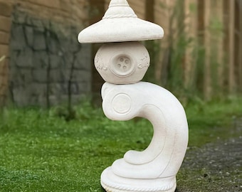 Escultura de pagoda con linterna para exteriores, estatua de pagoda de hormigón, figura de pagoda japonesa de piedra, adorno asiático para exteriores, pagoda hecha a mano, regalo para amantes