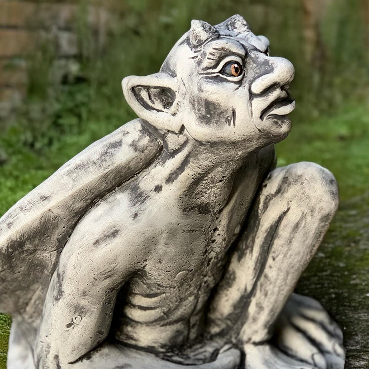 Concrete Gargoyle Statue Gothic Garden Decor Medieval Fantasy Sculpture ...