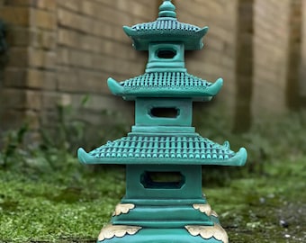 Escultura de pagoda grande de piedra, estatua de pagoda con linterna de hormigón, decoración de pagoda asiática para exteriores, pagoda hecha a mano, adorno de jardín zen, arte de patio