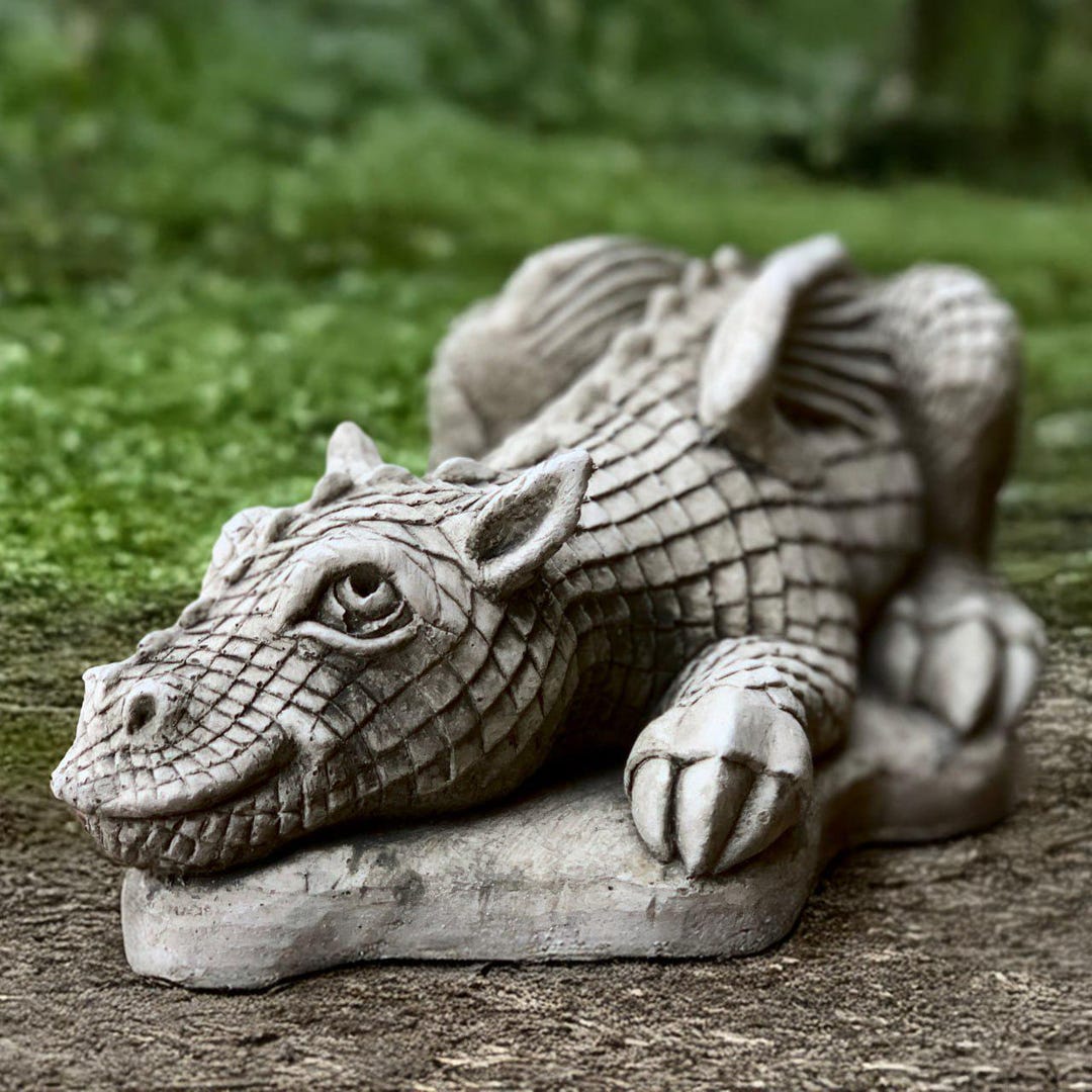 Concrete Laying Dragon Sculpture Outdoor Dragon Statue Stone Relaxing ...