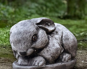 Statua Da Giardino In Pietra: Simpatico Coniglio Dorato - Ornamento Per Esterno