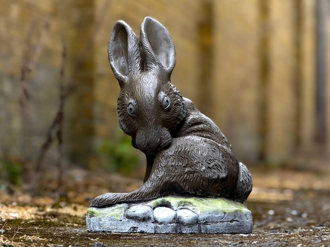 Peter Rabbit 2 Cement Rabbit Outdoor Rabbit Figurine Concrete Unique Bunny Sculpture Stone Animal ...