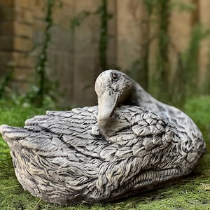 Stone duck figurine Concrete goose sculpture Cement bird decoration Outdoor farm animal statue Garden ornament Goose lover gift Yard art