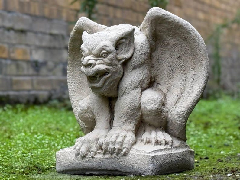 Amazing Gargoyle Statue Concrete Gothic Decor Outdoor Monster Sculpture ...