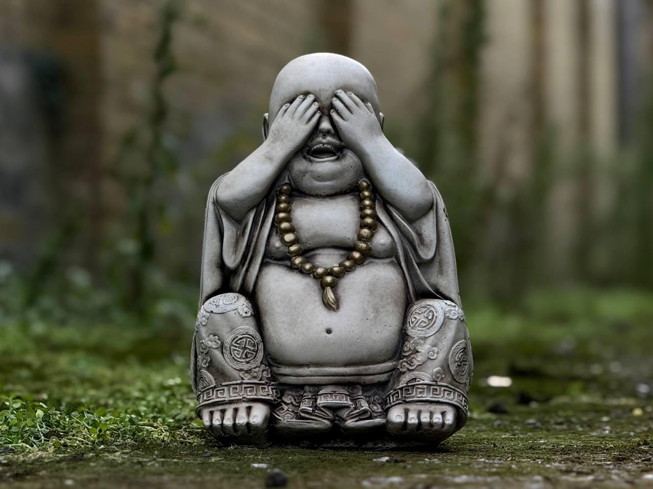 Japanese Three Wise Buddha Set Concrete Garden and Home Decoration