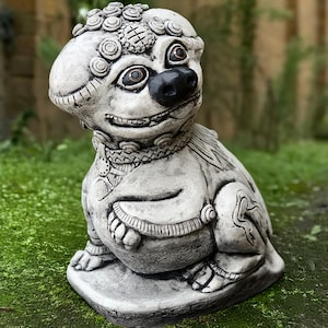 Mistyczna figurka psa foo chińska figurka lwa strażnika dekoracja ochronna feng shui betonowa rzeźba świątynia zewnętrzna kreskówka foo pies sztuka