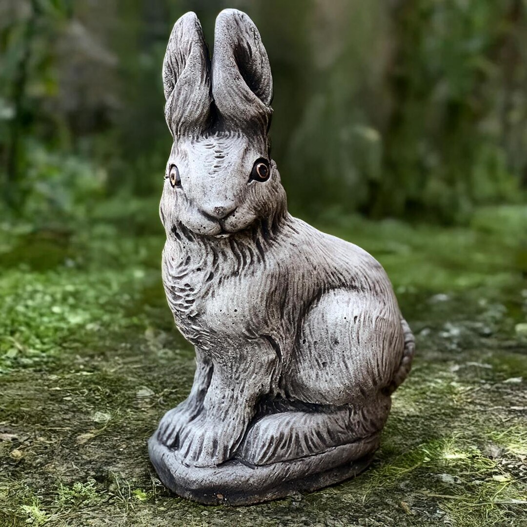 Stone Rabbit Statue Adorable Animal Decoration Outdoor Bunny Ornament ...
