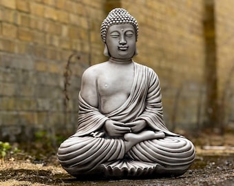 Massive Buddha sculpture Concrete Buddha figurine Cement japanese decoration Zen garden ornament Handmade Buddha art Buddha lover gift