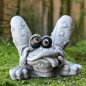 Fantasy frog figurine Concrete frog sculpture Outdoor frog statue Stone frog figurine Farm animal decoration Handmade art Pool statue gift