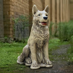 Large German Shepherd statue Concrete dog sculpture Stone German dog figurine Outdoor pet ornament Dog lover gift Handmade dog decoration