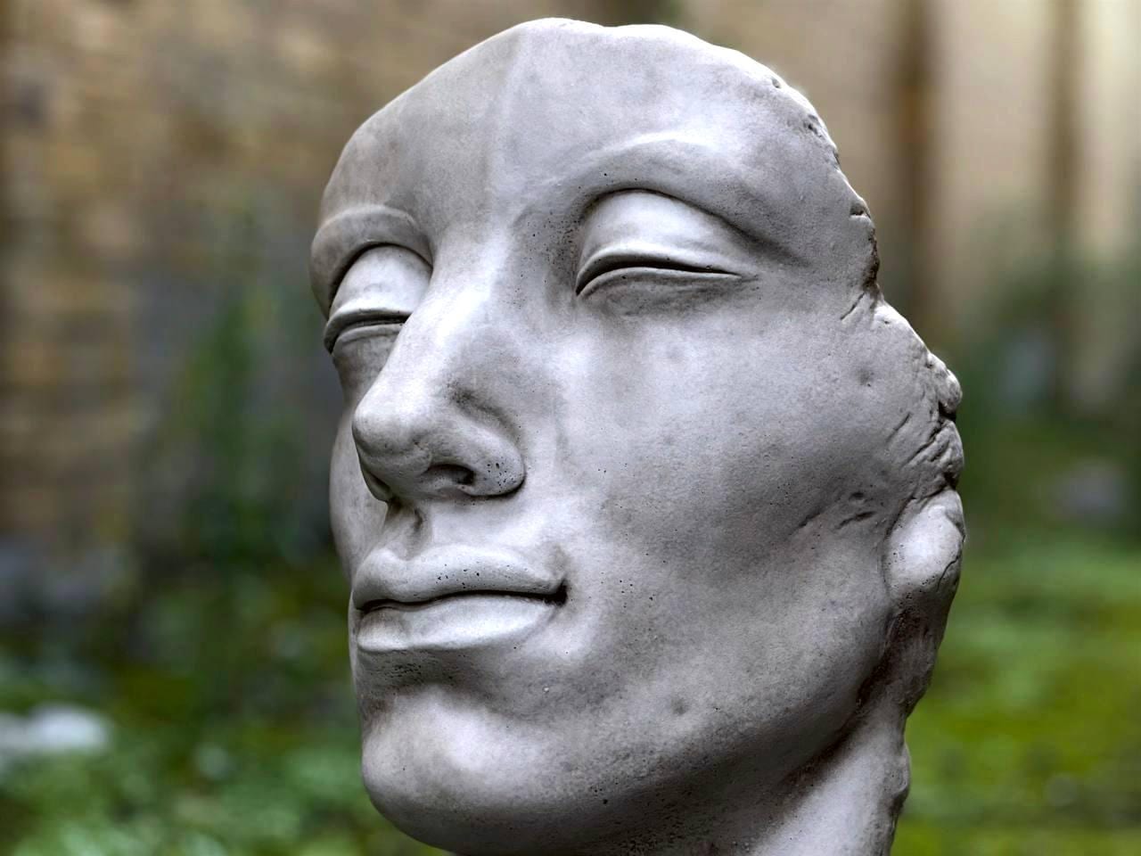 Large Modern Face Figurine Concrete Minimalist Head Sculpture Cement ...