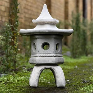 Amazing lantern pagoda decoration Outdoor pagoda statue Zen garden figurine Asian and Japanese decor Handmade sculpture Lawn ornament Gift