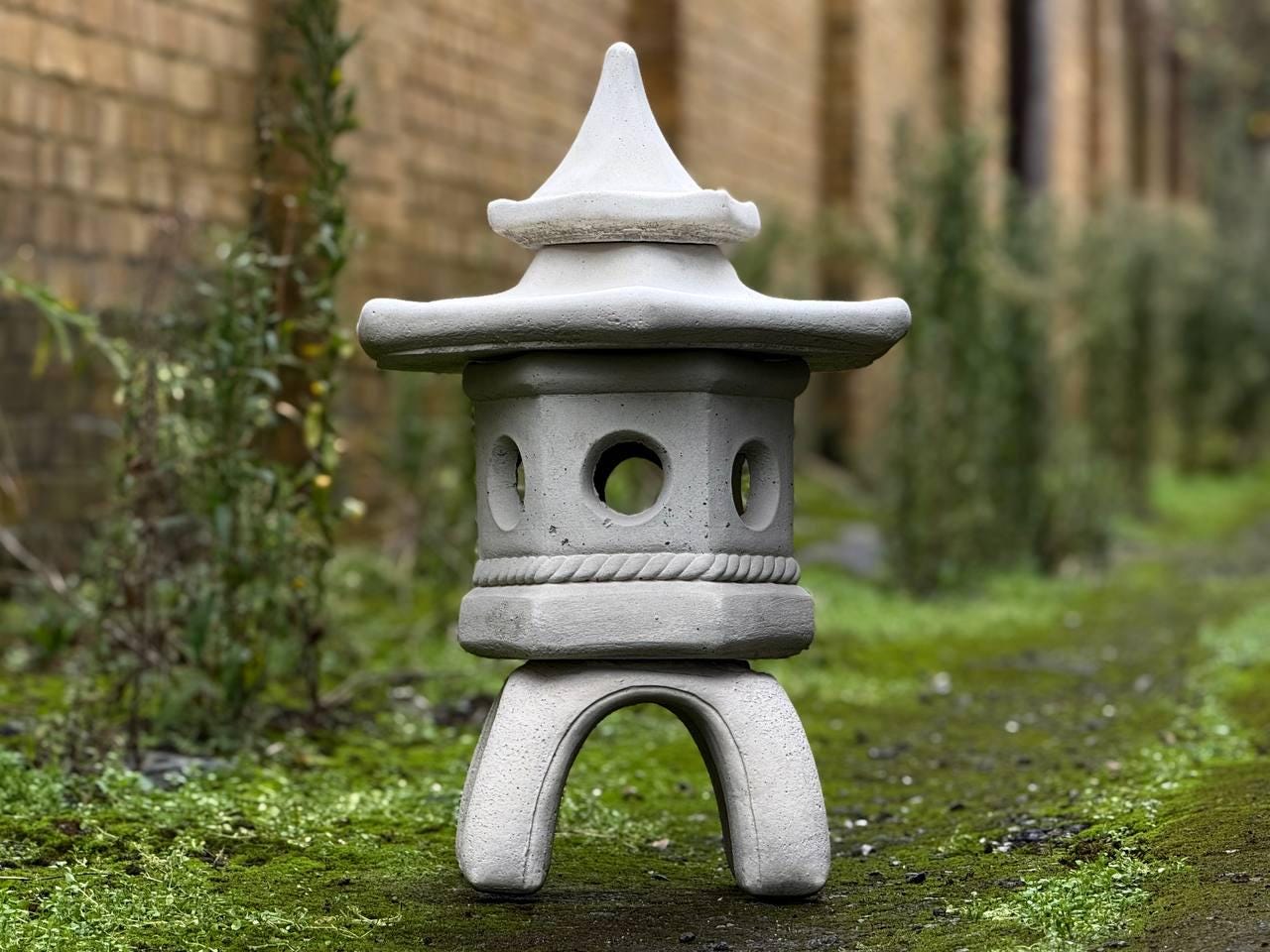 Amazing lantern pagoda decoration Outdoor pagoda statue Zen garden figurine Asian and Japanese decor Handmade sculpture Lawn ornament Gift