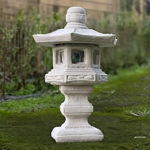 Massive pagoda sculpture Stone lantern pagoda statue Zen garden ornament Japanese decoration Concrete tradition decor Lantern lover gift