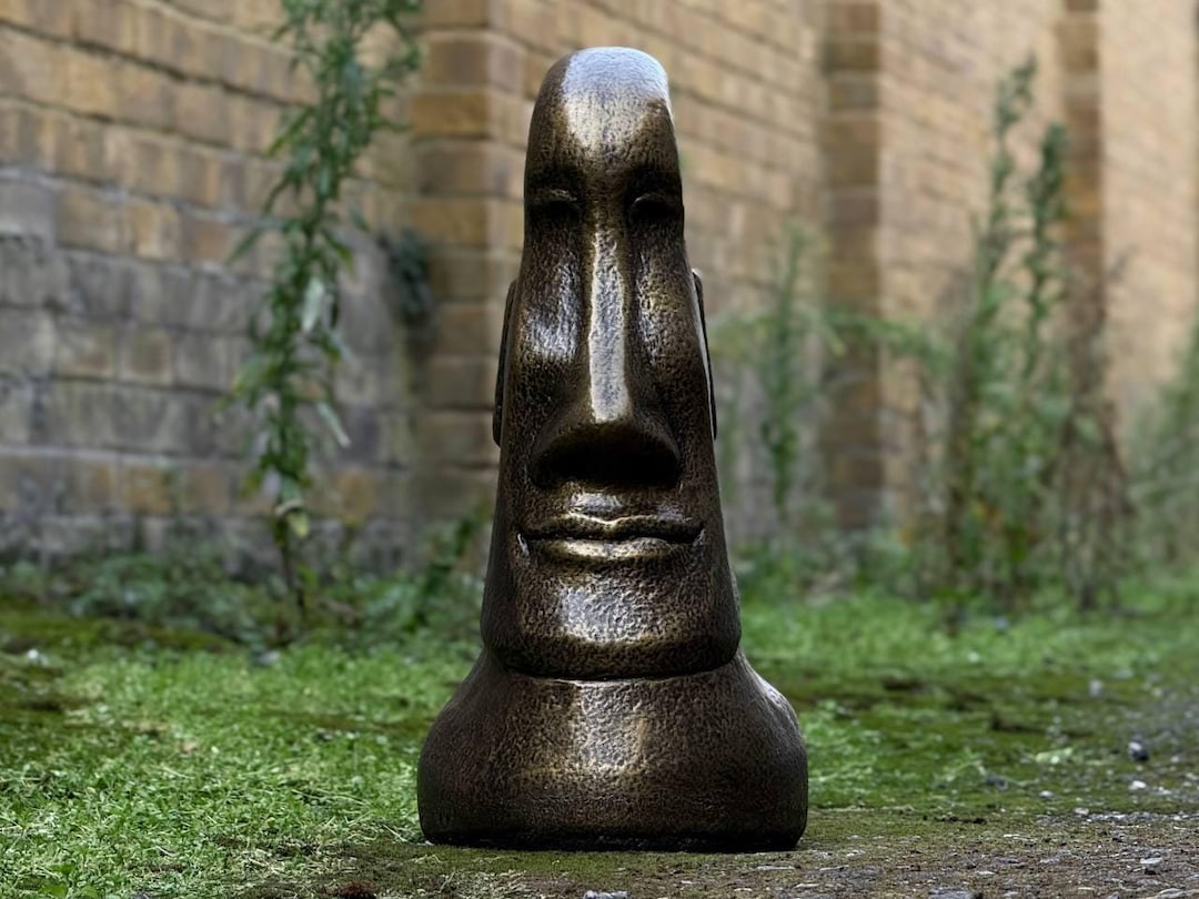 Easter Island Moai Sculpture Large Concrete Face Sculpture Tiki Garden ...