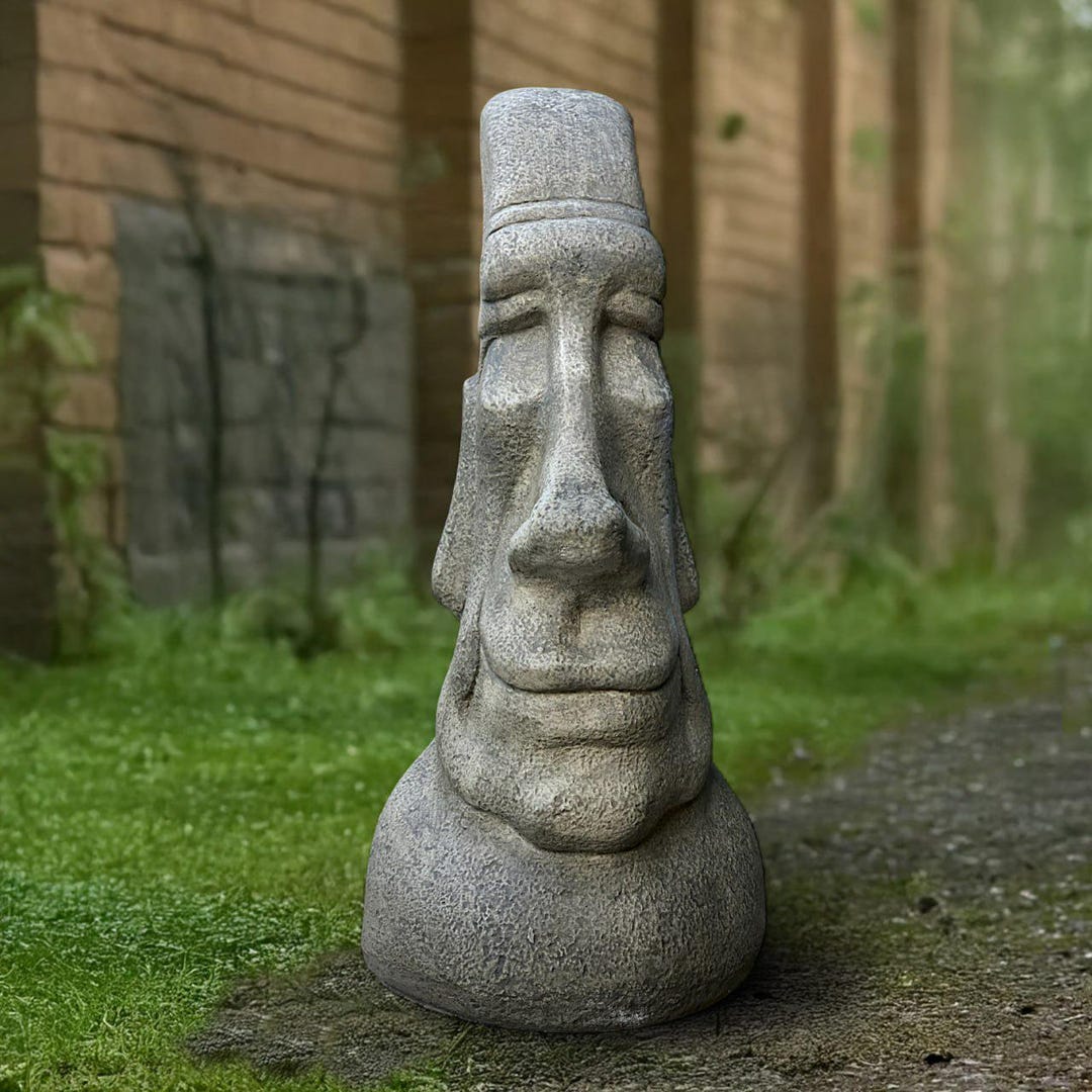 Concrete Face Statue Stone Easter Island Moai Sculpture Stone Tiki ...