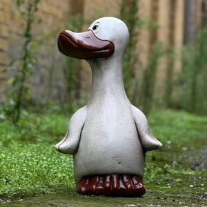 Amazing duck statue Concrete duck decor Charming outdoor duck figurine Cement animal ornament Cement yard duck sculpture Farm decoration