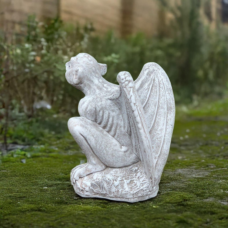 Concrete Gargoyle Statue Stone Gothic Monster Decoration Outdoor Demon ...