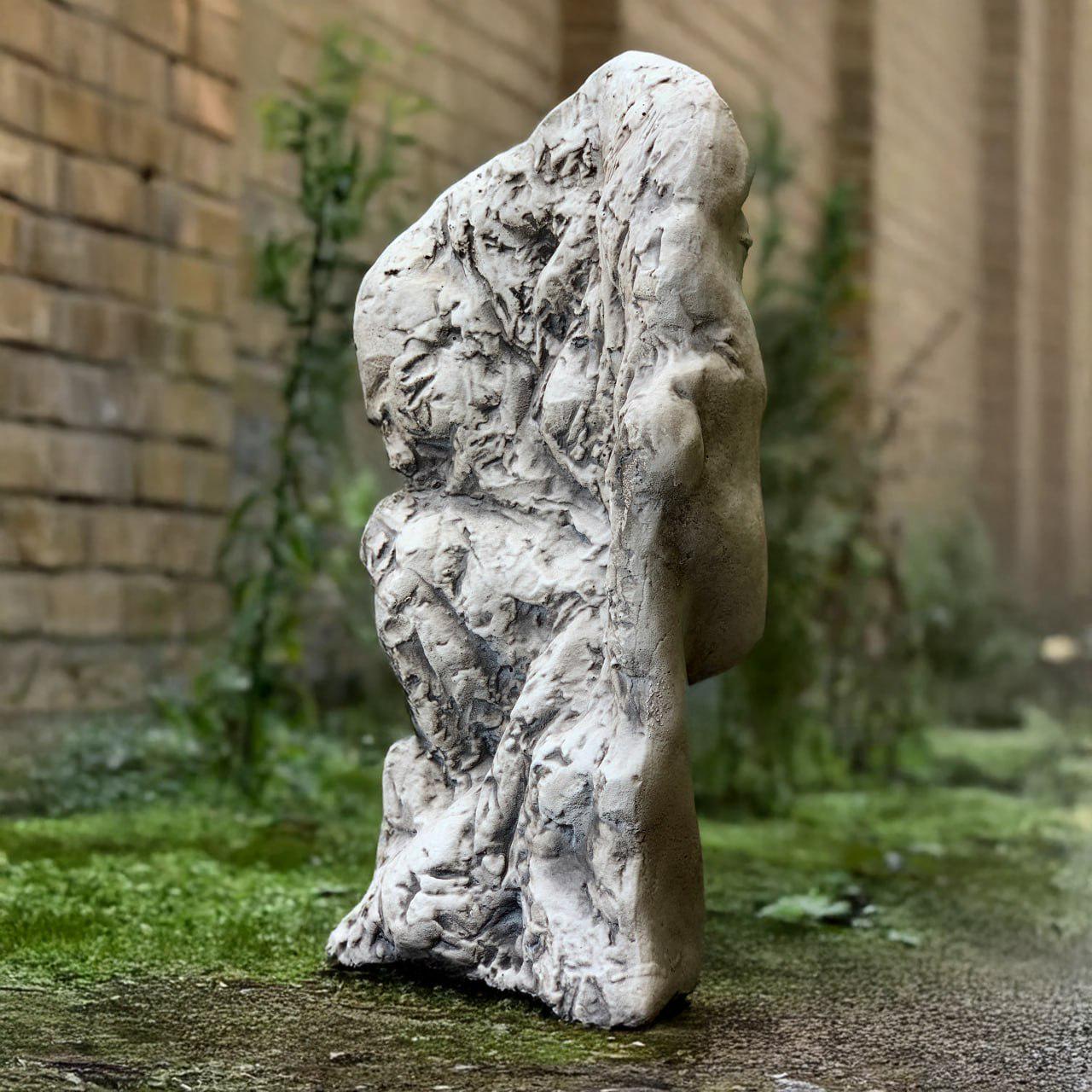 Large Face Sculpture Concrete Minimalist Head Statue Cement Human Bust ...