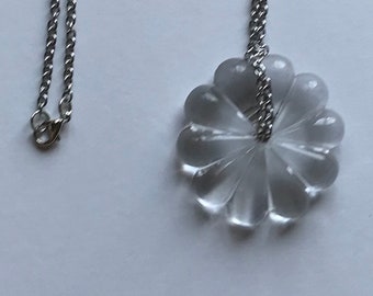 re purposed glass flower necklace