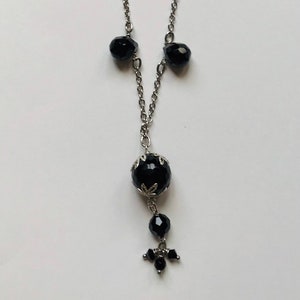 black onyx drop necklace