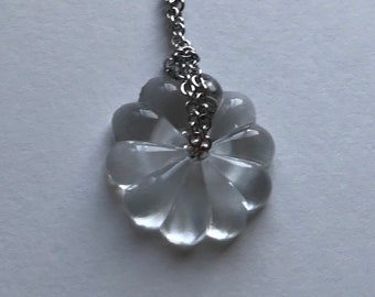 re purposed glass flower necklace