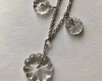 5 repurposed glass flower necklace