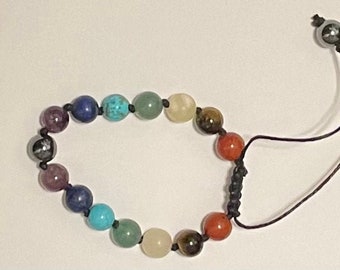 semi precious stone chakra bracelet