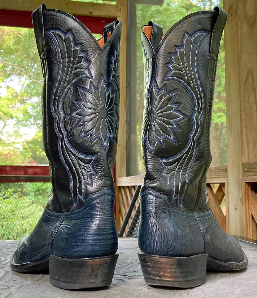 1970s • Champion Attitude • Black Patent Leather Vintage Cowboy Boots • Men’s 9 Champion Attitude (CABOOTS) Vintage Custom Cowboy Boots 10.5  main image 4