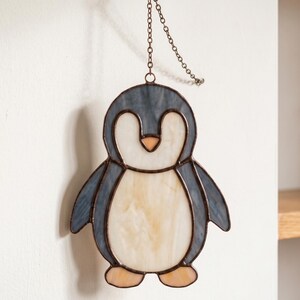 Penguin Stained Glass Pattern Bundle PNG PDF | Cute Penguin Suncatcher Template | Beginner Glass Art Pattern