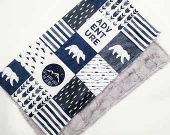 Snuggly Toddler Blanket Minky Lux Baby Blanket Her Adventure Awaits
