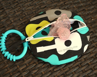 Pacifier Pocket- Paci Pod- Binki Holder - Groovy Guitar Lagoon- Baby Boy- Rocker Baby