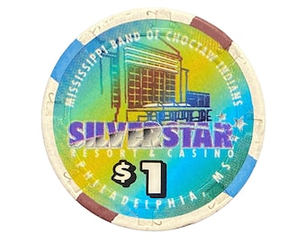 SILVER STAR Resort & Casino 1.00 Chip - Philadelphia, Mississippi - 1998