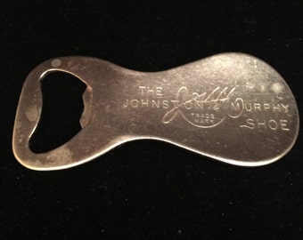 Vintage 1940's Johnston and Murphy Metal SHOEHORN / BOTTLE OPENER Advertising Giveawy