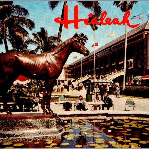 CITATION Bronze Statue At Hialeah Race Course Chrome Postcard - Miami, Florida - Unposted - c1960's