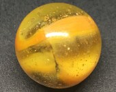Peltier Rainbo Swirl Marble - Near Mint(-) - Transparent Orange - 19 32 Inches