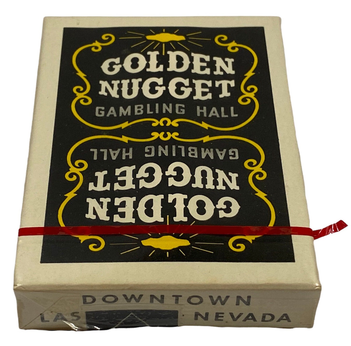 GOLDEN NUGGET Unopened Playing Cards - Black Deck - Stamp Intact
