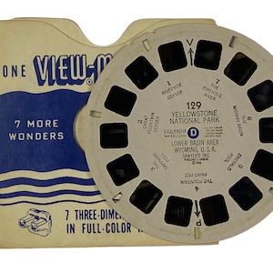 YELLOWSTONE National Park, Lower Basin Area, Wyoming - View-Master Reel 129 - Sawyer - jaren 40