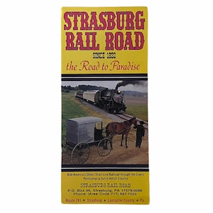 STRASBURG RAILROAD Advertising Brochure / Timetable - Vintage 1988 - &quot;The Road To Paradise&quot;