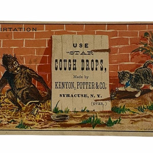 STAR COUGH DROPS Werbekarte - Kenyon, Potter & Company - 1800'er Jahre