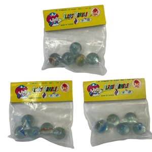IMPERIAL Marbles - 3 Bags - 15 Cat Eye Marbles - Vintage Dime Store Toy Marbles - 1960s